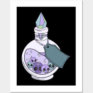 Magical Potions Bottles Witchy cute Skulls Posters and Art